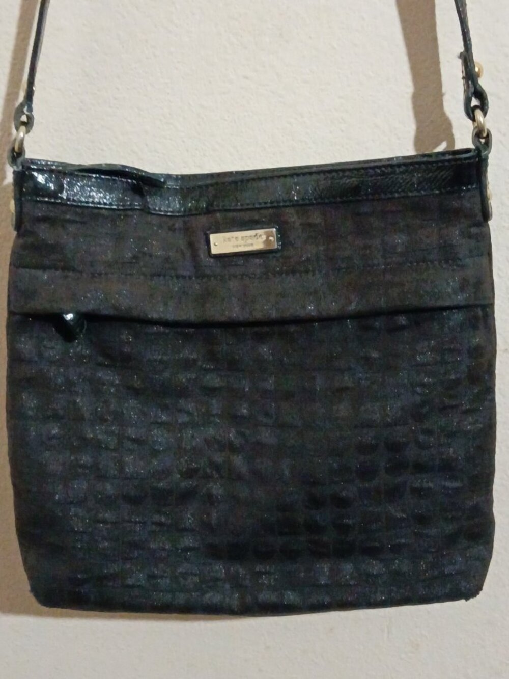 kate spade new york Black Crossbody Bag Bow Accent Gold Hardware - Picture 2 of 15